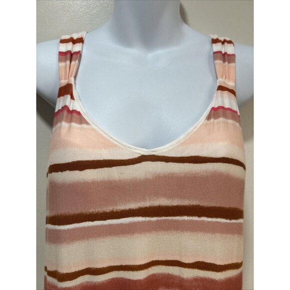 Soma Sleeveless Built In Bra Maxi Dress Pockets in Blush Pink Sea Stripe Size XS - Picture 6 of 10